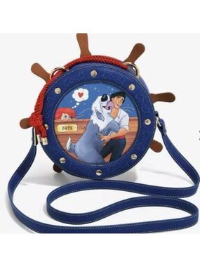 Danielle Nicole Disney Little Mermaid Ship Wheel Crossbody Bag Blue